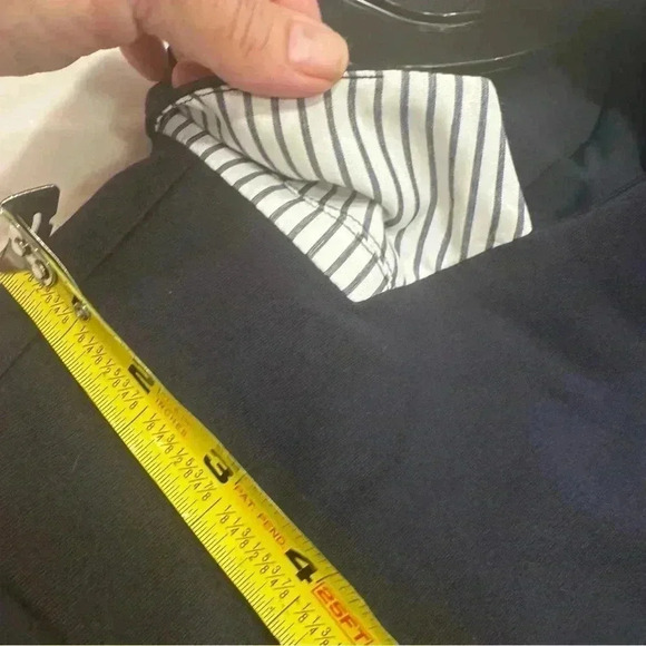 41 Hawthorn Women's Blazer Dark Navy Single Button Size M Jacket. Stripe Cuffs - Picture 7 of 9